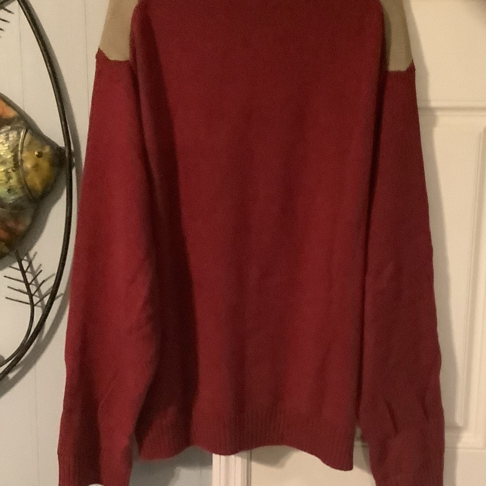 Geoffrey Beene Red and Cream Argyle golf Sweater, XXL - Picture 9 of 9
